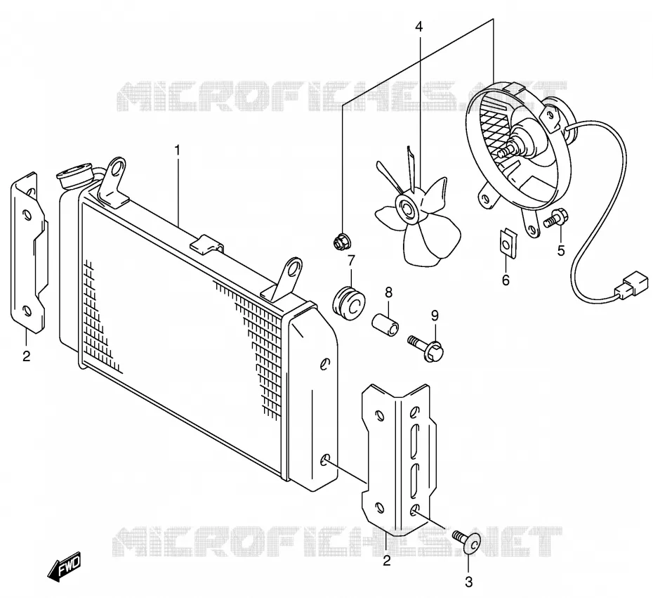 RADIATEUR Suzuki MOTO 650 SV-S 2000  SV650SY(E2)