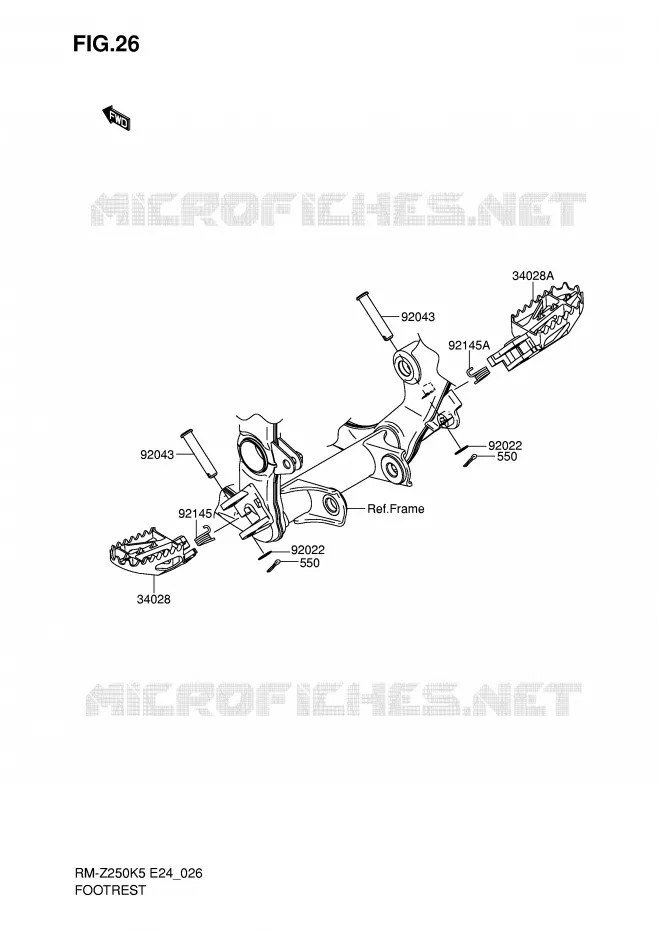 REPOSE PIED Suzuki MOTO 250 RM-Z 2005  RM-Z250K5(E24)