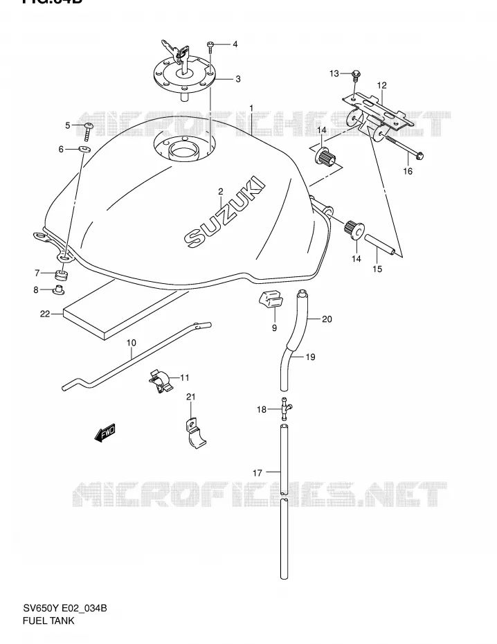 RESERVOIR D'ESSENCE (MODELE K2) Suzuki MOTO 650 SV-S 2000  SV650SY(E2)