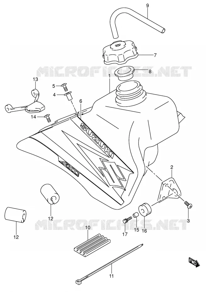 RESERVOIR D'ESSENCE (MODELE K4) Suzuki MOTO 85 RM 2004  RM85LK4(P3/P28)