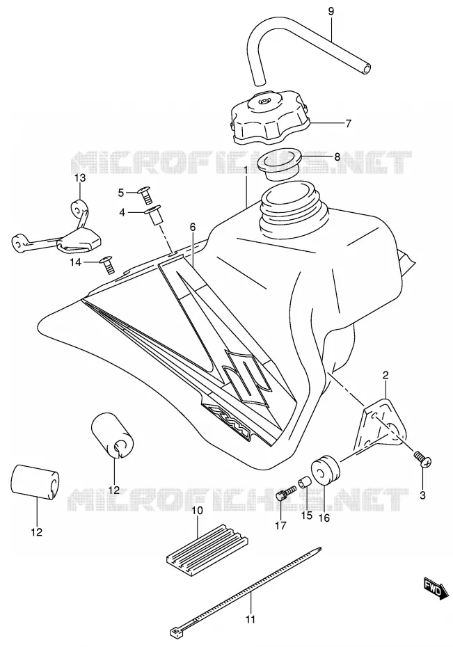 RESERVOIR D'ESSENCE (MODELE K5) Suzuki MOTO 85 RM 2004  RM85K4(P3/P28)