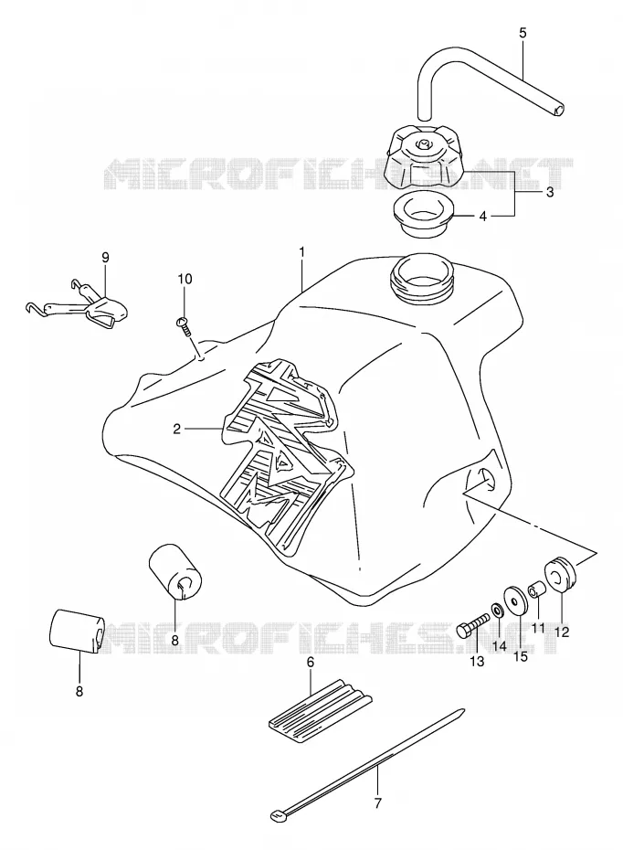RESERVOIR D'ESSENCE (MODELE T) Suzuki MOTO 80 RM 1996  RM80T(E24)