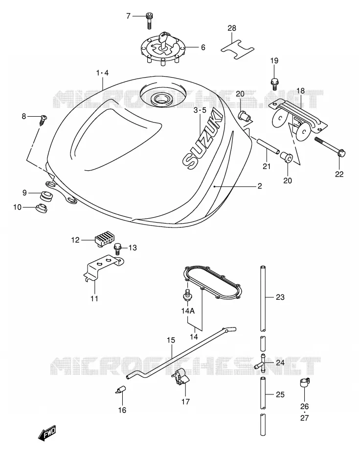 RESERVOIR D'ESSENCE (MODELE X) Suzuki MOTO 1000 TL-R 1998  TL1000RW(E2)