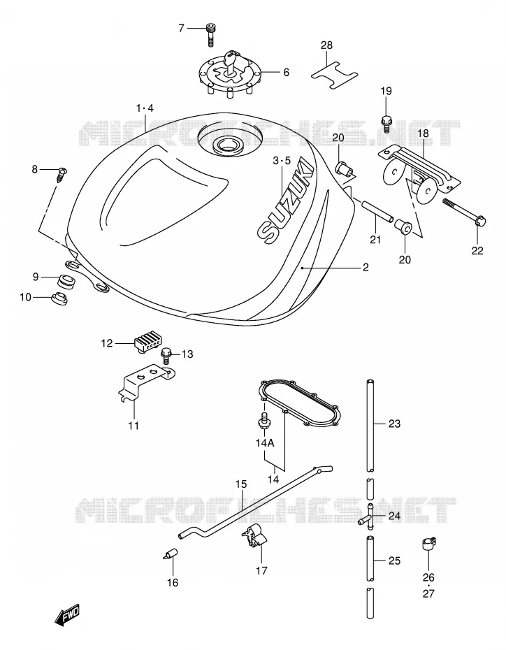 RESERVOIR D'ESSENCE (MODELE Y) Suzuki MOTO 1000 TL-R 2000  TL1000RY(E2)