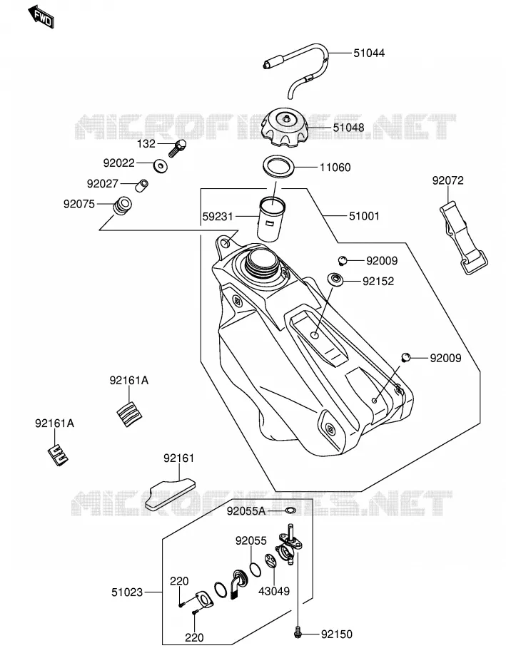 RESERVOIR D'ESSENCE Suzuki MOTO 250 RM-Z 2004  RM-Z250K4(E24)