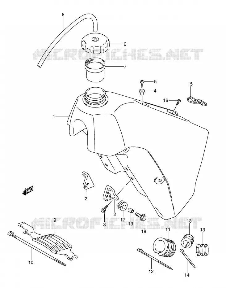 RESERVOIR D'ESSENCE Suzuki MOTO 250 RMX 1993  RMX250P(E1)