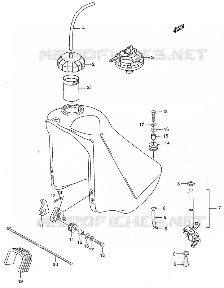 RESERVOIR D'ESSENCE Suzuki MOTO 50 RMX 1998  RMX50W