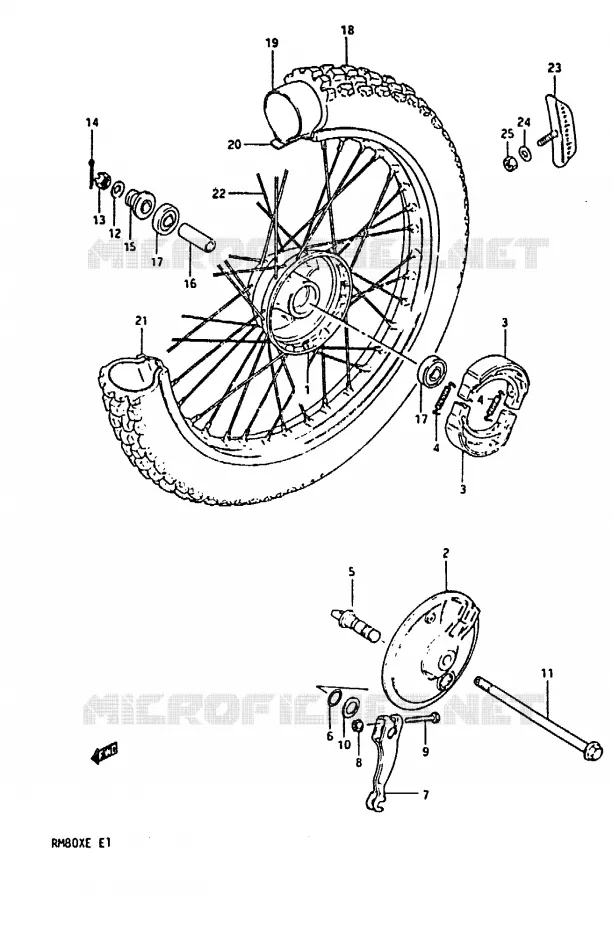 ROUE AVANT Suzuki MOTO 80 RM 1984  RM80XE(D/E)