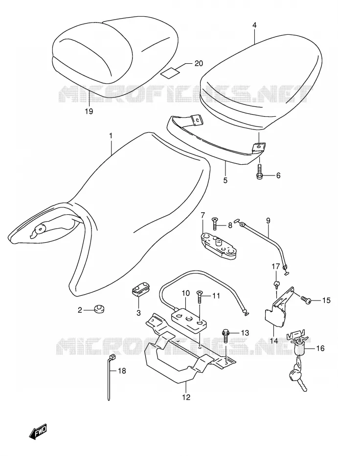 SELLE Suzuki MOTO 1000 TL-S 2000  TL1000SY(E2)