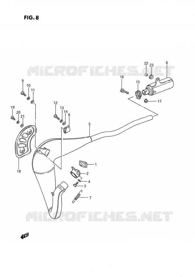 SILENCIEUX (MODELE G/H/J) Suzuki MOTO 80 RM 1987  RM80XH(E2)