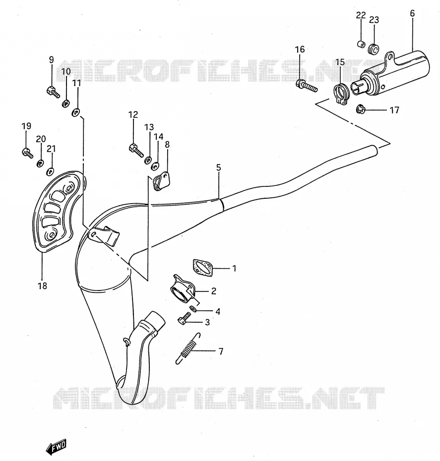 SILENCIEUX (MODELE G/H/J) Suzuki MOTO 80 RM 1993  RM80P(E28)