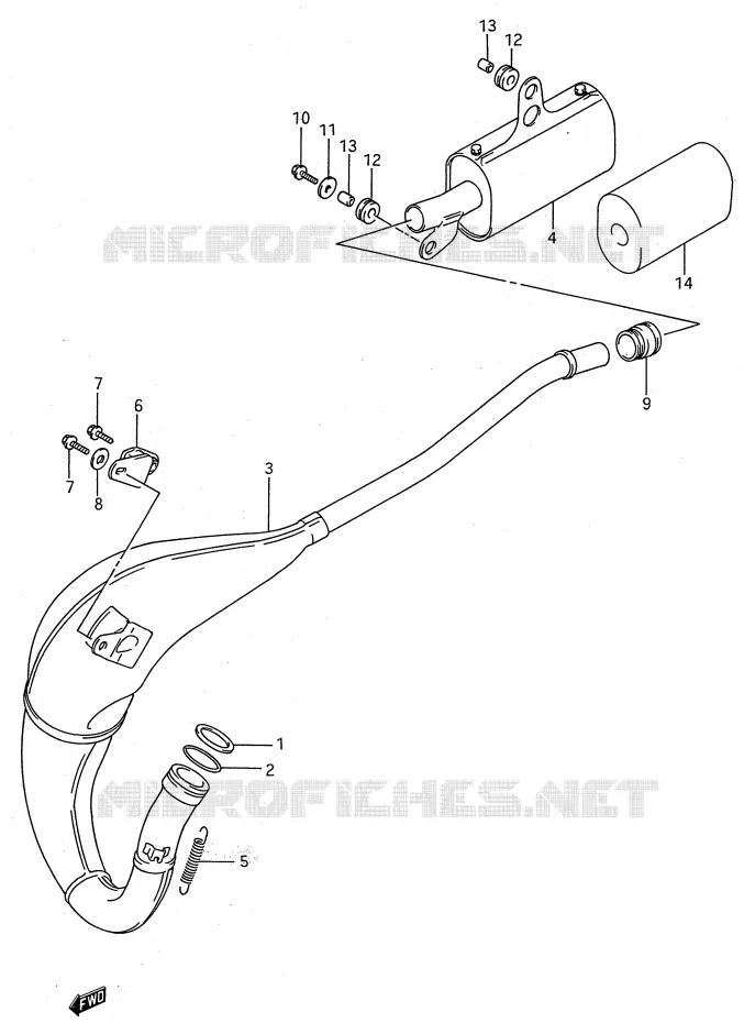 SILENCIEUX (MODELE K/L/M/N/P/R/S) Suzuki MOTO 80 RM 1986  RM80G(E28)