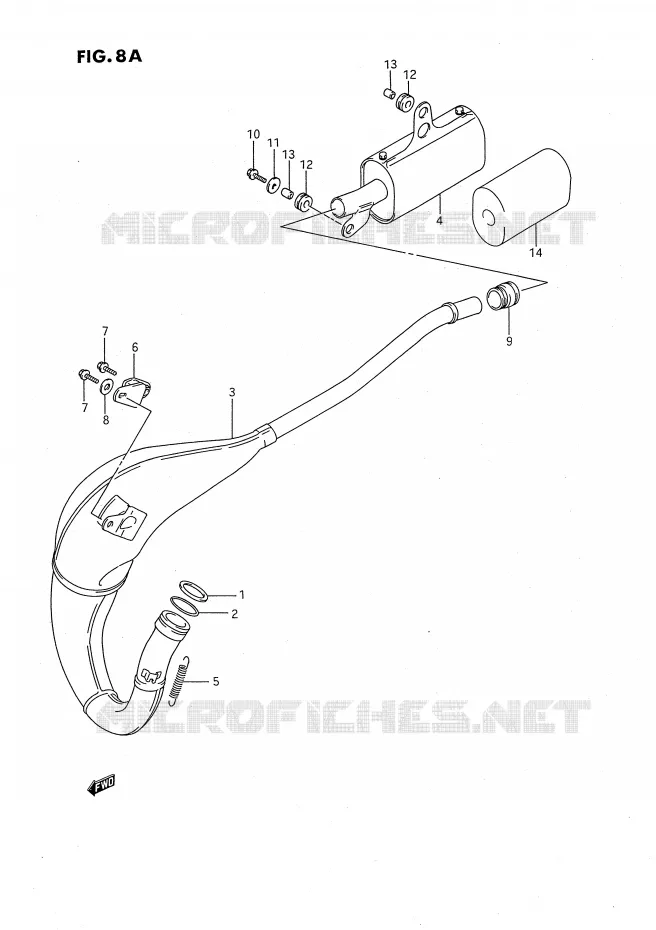 SILENCIEUX (MODELE K/L/M/N/P/R/S) Suzuki MOTO 80 RM 1988  RM80XJ(E2)