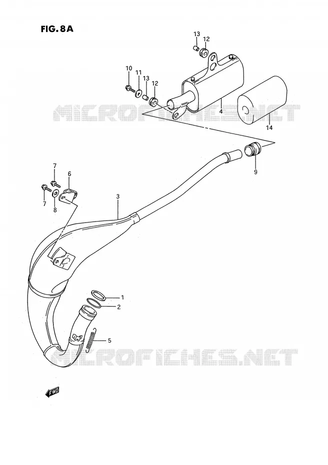 SILENCIEUX (MODELE K/L/M/N/P/R/S) Suzuki MOTO 80 RM 1993  RM80P(E3)