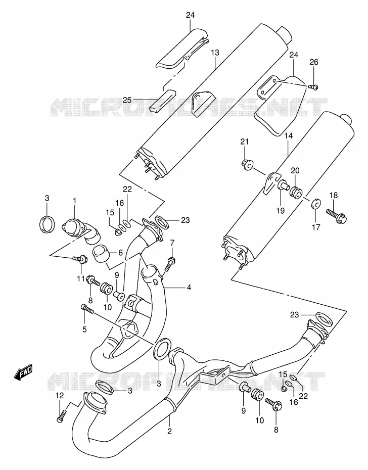 SILENCIEUX Suzuki MOTO 1000 TL-R 2002  TL1000RK2(E2)