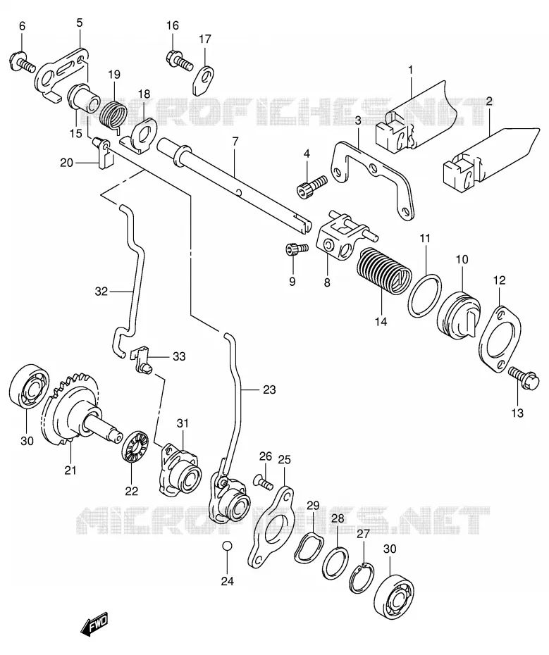 VALVE D'ECHAPPEMENT (MODELE K1/K2) Suzuki MOTO 125 RM 2002  RM125K2(E3/E28)