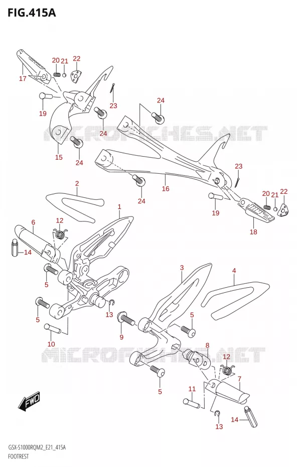 REPOSE PIEDS Suzuki MOTO 1000 GSX-S 2022  GSX-S1000RQ 2022 M2 (E21)