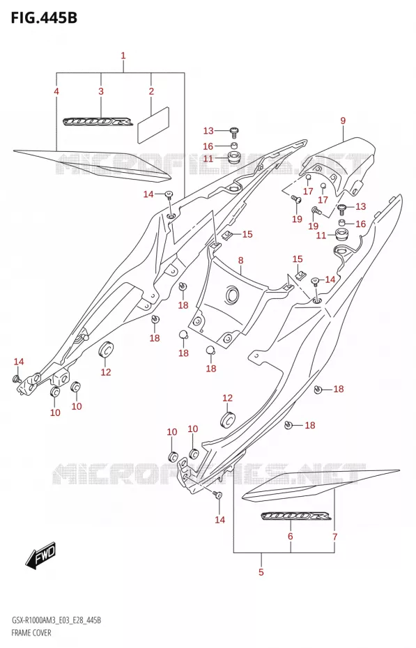 CARENAGES (GSX-R1000RA) Suzuki MOTO 1000 GSX-R 2023  GSX-R1000A / GSX-R1000RA / GSX-R1000RZA M3 (E03 E33 E28)