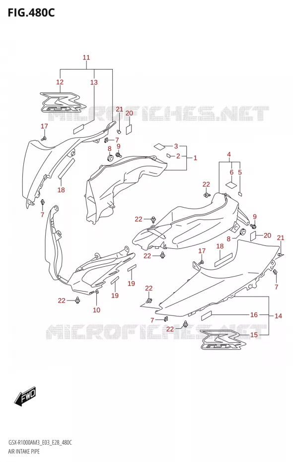 PRISE D AIR (GSX-R1000RZA) Suzuki MOTO 1000 GSX-R 2023  GSX-R1000A / GSX-R1000RA / GSX-R1000RZA M3 (E03 E33 E28)