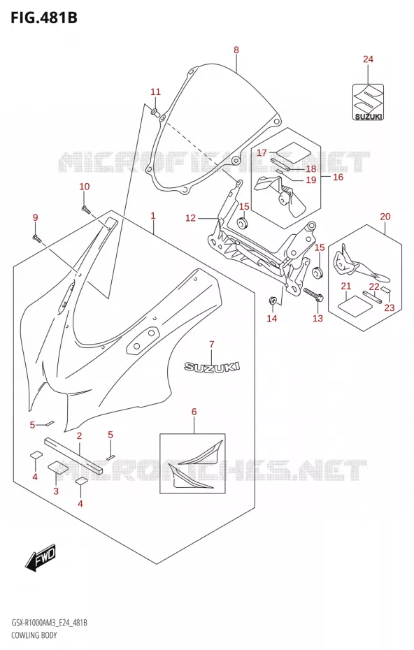 CARENAGES (GSX-R1000RA) Suzuki MOTO 1000 GSX-R 2023  GSX-R1000A / GSX-R1000RA / GSX-R1000RZA M3 (E24)