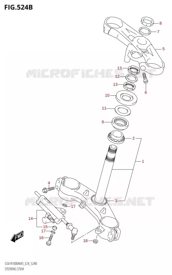 COLONNE DE DIRECTION (GSX-R1000RA,GSX-R1000RZA) Suzuki MOTO 1000 GSX-R 2023  GSX-R1000A / GSX-R1000RA / GSX-R1000RZA M3 (E24)