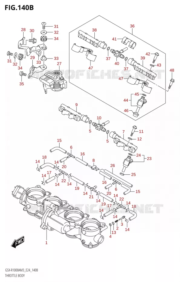 CORPS DE PAPILLON Suzuki MOTO 1000 GSX-R 2023  GSX-R1000A / GSX-R1000RA / GSX-R1000RZA M3 (E24)