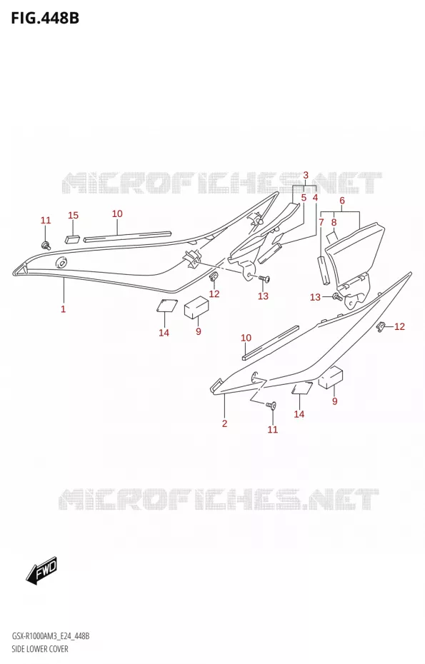 COUVERCLE LATERAL INFERIEUR (GSX-R1000RA) Suzuki MOTO 1000 GSX-R 2023  GSX-R1000A / GSX-R1000RA / GSX-R1000RZA M3 (E24)