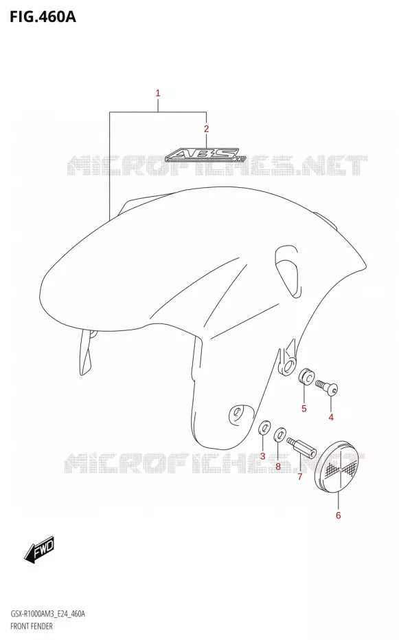 GARDE BOUE AVANT (GSX-R1000A) Suzuki MOTO 1000 GSX-R 2023  GSX-R1000A / GSX-R1000RA / GSX-R1000RZA M3 (E24)