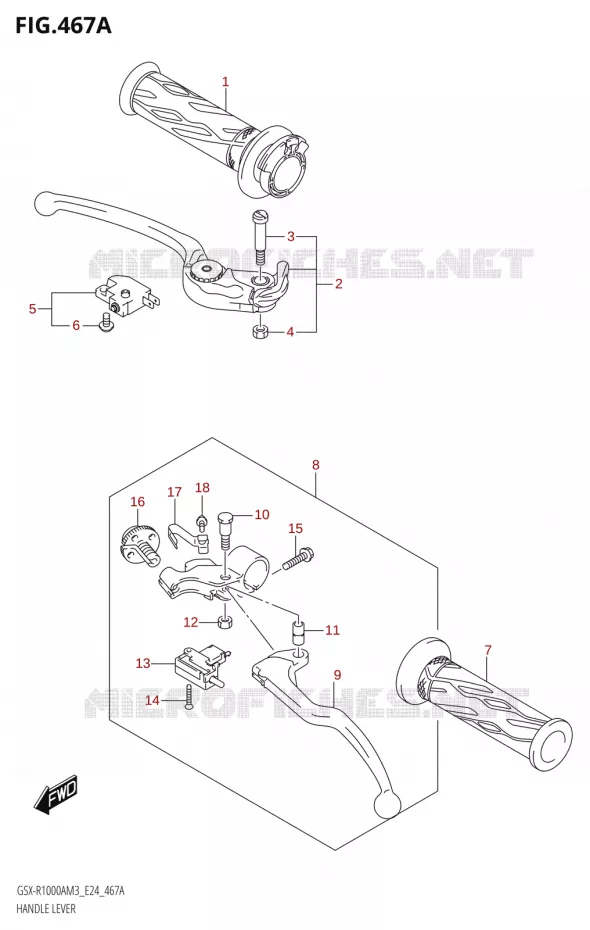 LEVIERS - POIGNEES Suzuki MOTO 1000 GSX-R 2023  GSX-R1000A / GSX-R1000RA / GSX-R1000RZA M3 (E24)