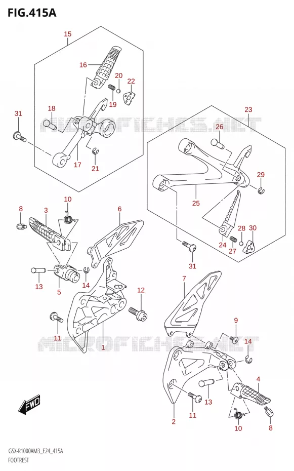 REPOSE PIEDS Suzuki MOTO 1000 GSX-R 2023  GSX-R1000A / GSX-R1000RA / GSX-R1000RZA M3 (E24)