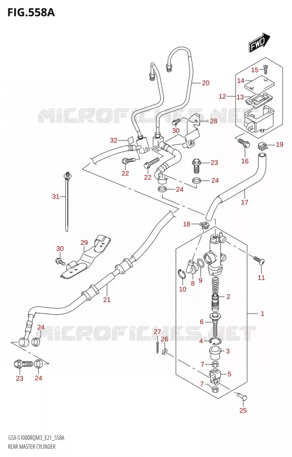 MAITRE CYLINDRE DE FREIN ARRIERE Suzuki MOTO 1000 GSX-S 2023  GSX-S1000RQ  M3 (E21)