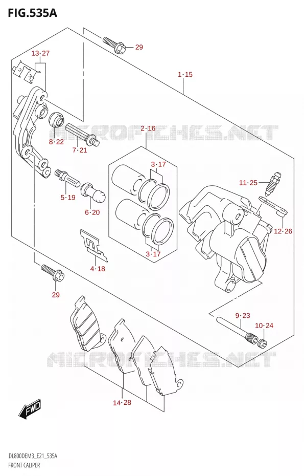 ETRIER DE FREIN AVANT Suzuki MOTO 800 V-STROM 2023  DL800DEUC M3 (E21)
