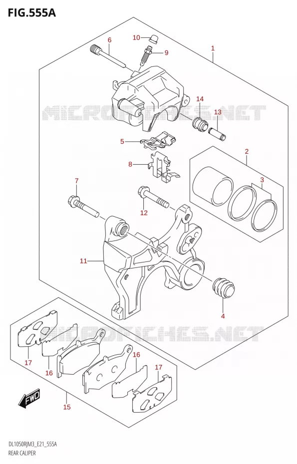 ETRIER DE FREIN ARRIERE Suzuki MOTO 1050 V-STROM 2023  DL1050RJ M3 (E21)