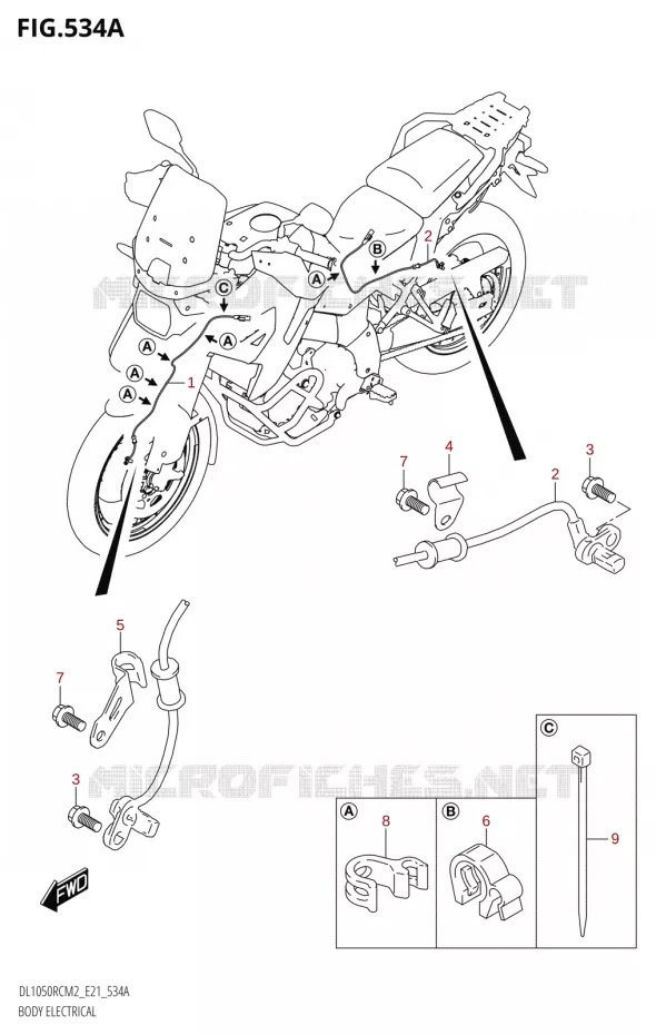 COMPOSANTS ELECTRIQUES (DL1050RQ) Suzuki MOTO 1050 V-STROM 2022  DL1050RC M2 (E21)