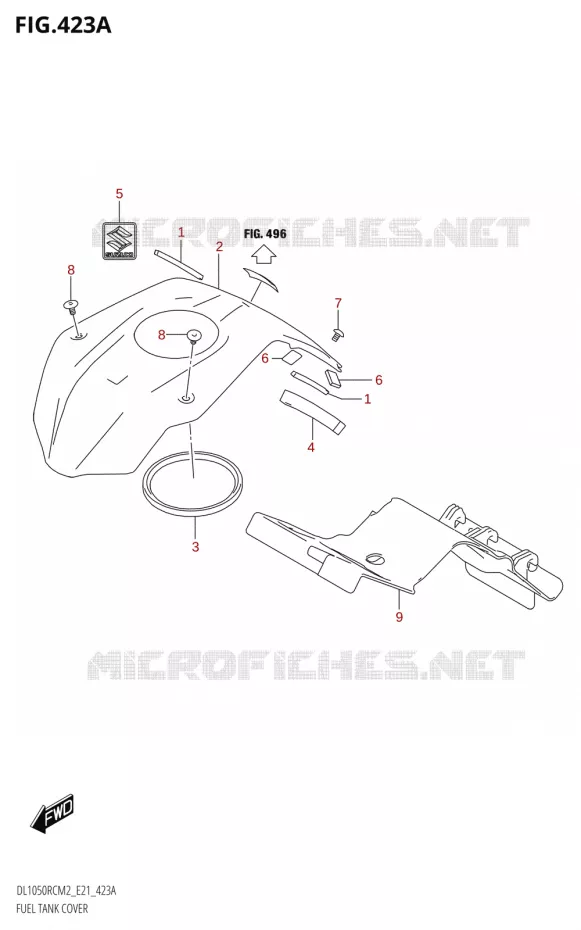 COUVRE RESERVOIR Suzuki MOTO 1050 V-STROM 2022  DL1050RC M2 (E21)