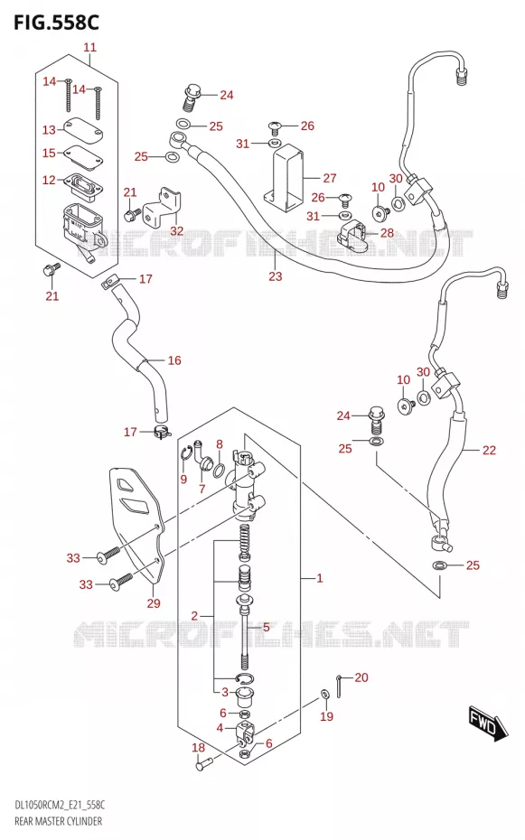 MAITRE CYLINDRE DE FREIN ARRIERE (DL1050RQ) Suzuki MOTO 1050 V-STROM 2022  DL1050RQ M2 (E21)