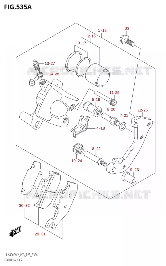 ETRIER DE FREIN AVANT Suzuki QUAD 400 KINGQUAD 2022  LT-A400FZ M2 (P03/P28)