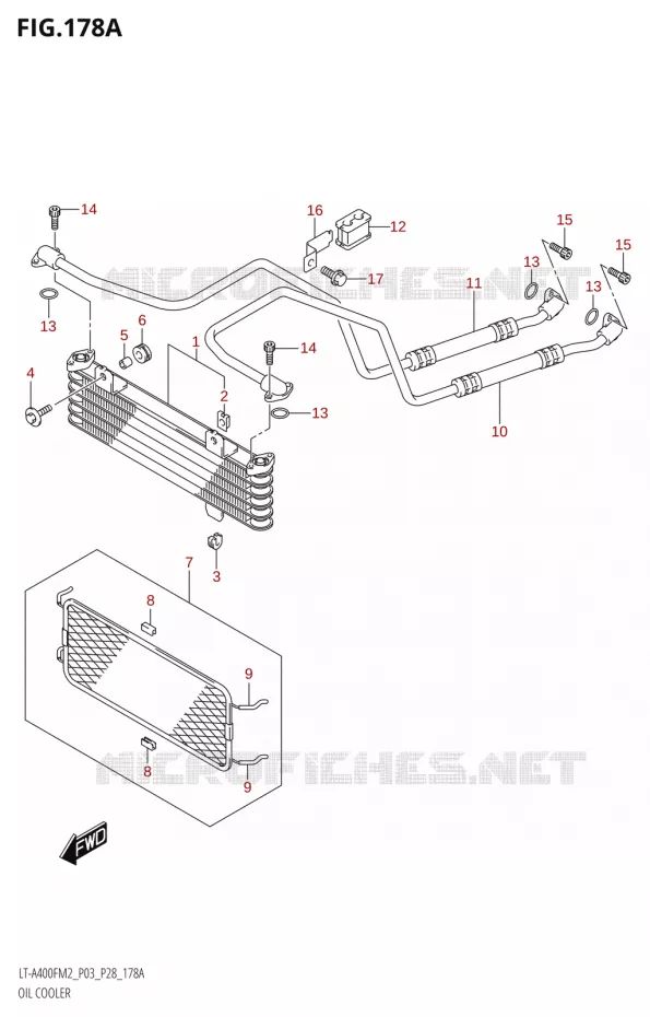 RADIATEUR D'HUILE Suzuki QUAD 400 KINGQUAD 2022  LT-A400FZ M2 (P03/P28)