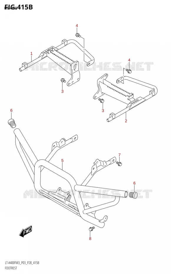REPOSE PIEDS Suzuki QUAD 400 KINGQUAD 2023  LT-A400FZ M3 (P28/P03)
