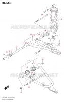 TRIANGLES ET AMORTISSEUR AVANT (LT A750XPZ:M2:P28) pour Suzuki KINGQUAD 750 2022