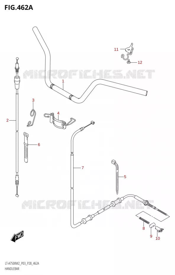 GUIDON (LT-A750X:M2:P03) Suzuki QUAD 750 KINGQUAD 2022  LT-A750X M2 (P03 / P28 /P33)