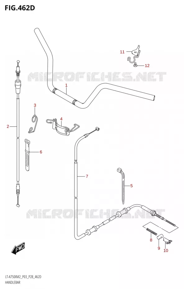 GUIDON (LT-A750XP:M2:P03) Suzuki QUAD 750 KINGQUAD 2022  LT-A750X M2 (P03 / P28 /P33)