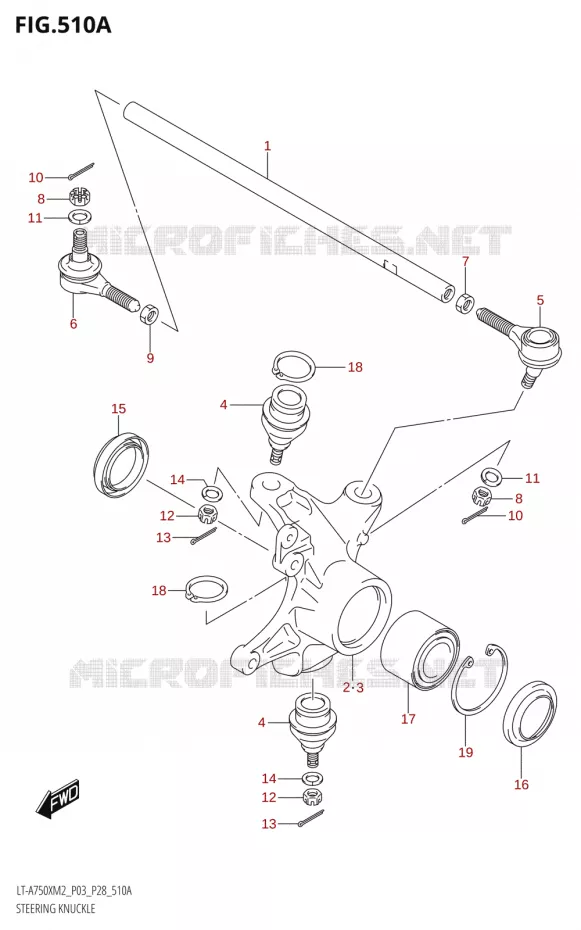 BIELLETTES DE DIRECTION - MOYEU Suzuki QUAD 750 KINGQUAD 2022  LT-A750XP M2 (P03 / P28 /P33)