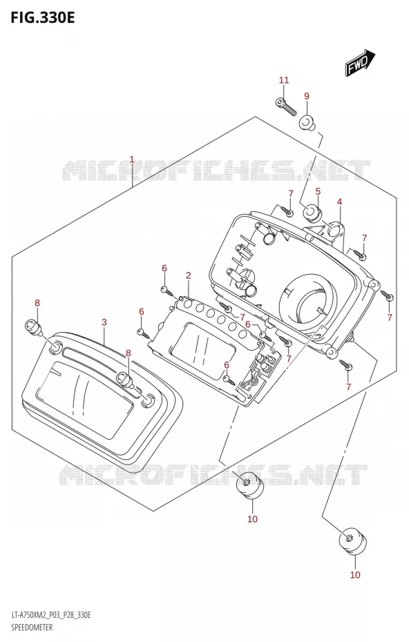 COMPTEUR (LT-A750XP:M2:P28) Suzuki QUAD 750 KINGQUAD 2022  LT-A750XP M2 (P03 / P28 /P33)