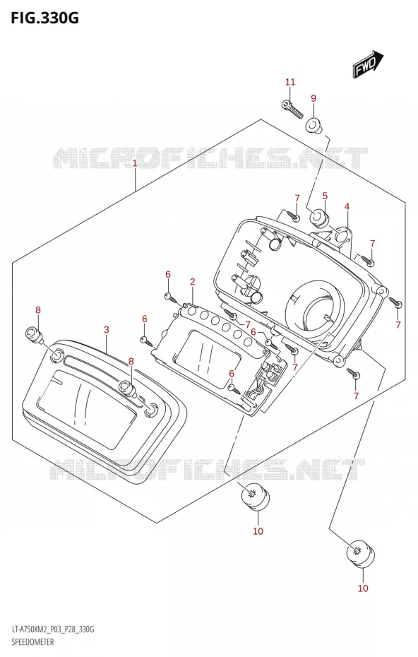 COMPTEUR (LT-A750XPZ:M2:P03) Suzuki QUAD 750 KINGQUAD 2022  LT-A750XP M2 (P03 / P28 /P33)