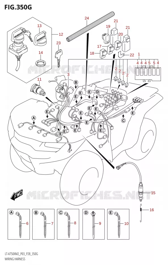 FAISCEAU ELECTRIQUE (LT-A750XPZ:M2:P03) Suzuki QUAD 750 KINGQUAD 2022  LT-A750XP M2 (P03 / P28 /P33)