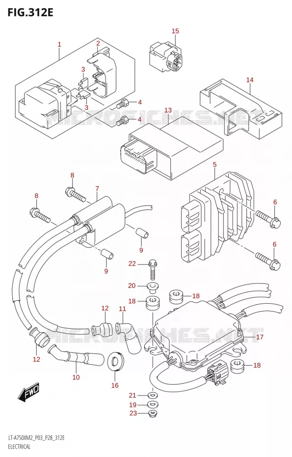 PARTIE ELECTRIQUE (LT-A750XP:M2:P28) Suzuki QUAD 750 KINGQUAD 2022  LT-A750XP M2 (P03 / P28 /P33)