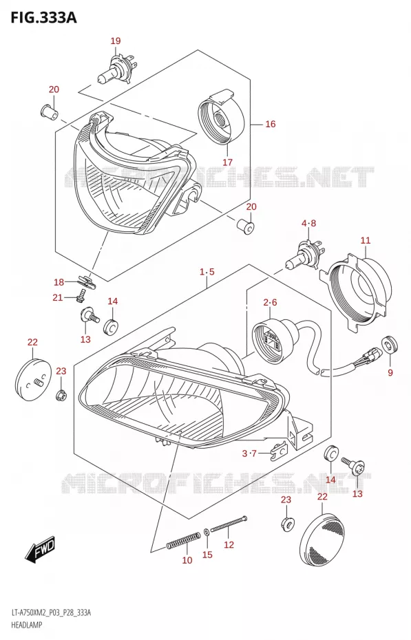 PHARE Suzuki QUAD 750 KINGQUAD 2022  LT-A750XP M2 (P03 / P28 /P33)