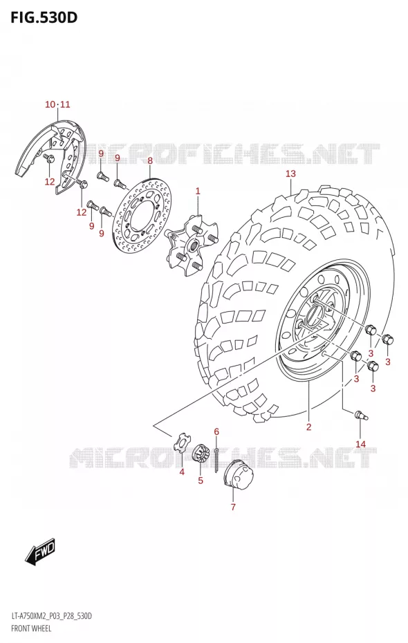 ROUE AVANT (LT-A750XP:M2:P03) Suzuki QUAD 750 KINGQUAD 2022  LT-A750XP M2 (P03 / P28 /P33)