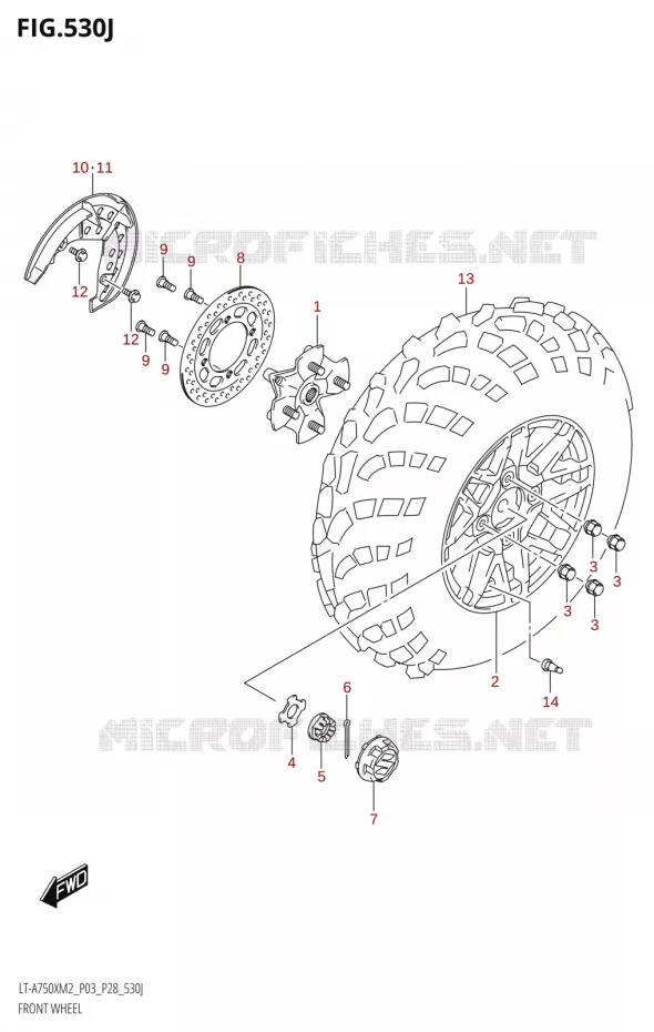 ROUE AVANT (LT-A750XPZ:M2:P33) Suzuki QUAD 750 KINGQUAD 2022  LT-A750XP M2 (P03 / P28 /P33)